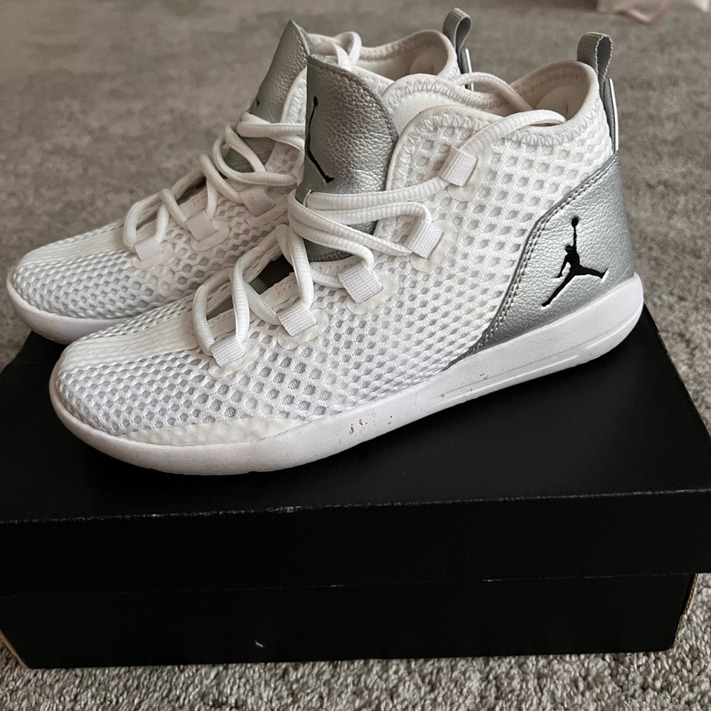 Jordan Women's Sneakers in White and Silver
